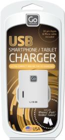 Go Travel USB nabíječka s micro USB a konektorem pro USA