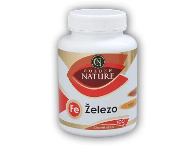 Golden Natur Železo + vit.C + kyselina listová 100 kapslí Golden Natur Železo + vit.C + kyselina listová 100 kapslí