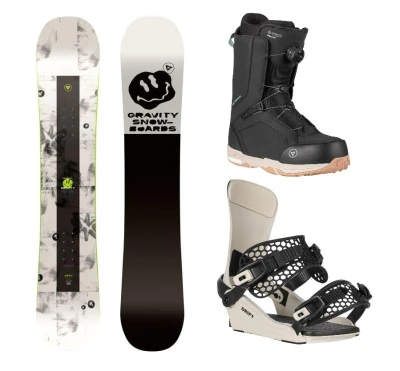 Gravity Madball 25/26 snowboard + Gravity Drift bone/black vázání + Gravity Recon Atop black boty + sleva 1000,- na příslušenství Gravity Madball 25/26 snowboard + Gravity Drift bone/black vázání + Gravity Recon Atop black boty + sleva 1000,- na příslušenství