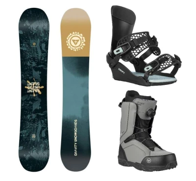 Gravity Silent 25/26 pánský snowboard + Gravity Drift black/sage vázání + Gravity Recon Atop charcoal boty + sleva 1000,- na příslušenství
