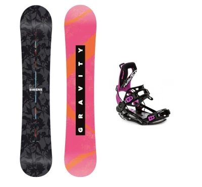 Gravity Sirene 25/26 dámský snowboard + Raven Fastec FT360 black/fuchsia vázání Gravity Sirene 25/26 dámský snowboard + Raven Fastec FT360 black/fuchsia vázání