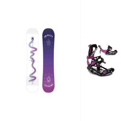 Gravity Sirene White 24/25 dámský snowboard + Raven Fastec FT360 black/fuchsia vázání