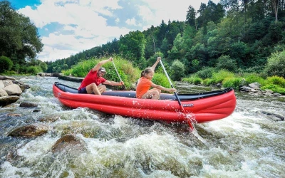 Gumotex Scout Standart SET 2 kanoe (v ceně 2x pádla, 2x vesta, 2x triko, pumpa, vak, lepení) + sleva 1000,- na příslušenství