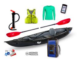 Gumotex Rush 1 SET - 3 (v ceně : pádlo 2.díl + vesta + obal na mobil + pumpa Bravo 4L + vodotěsný vak 80L + lepení)