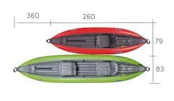 Gumotex Twist 2/1 SET - 1 nafukovací kajak (V ceně:2x pádlo + pumpa + obal na mobil + transportní vak + sada lepení ) + sleva 1500,- na příslušenství