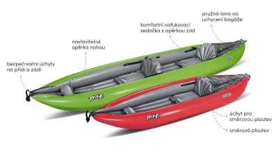 Gumotex Twist 2/1 SET - 1 nafukovací kajak (V ceně:2x pádlo + pumpa + obal na mobil + transportní vak + sada lepení ) + sleva 1500,- na příslušenství