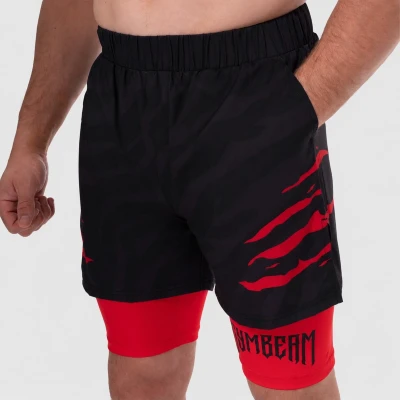 GymBeam Grind Black 2in1 pánské šortky