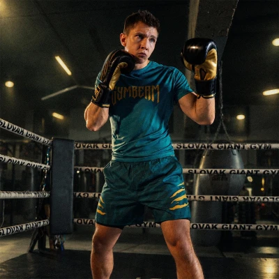 GymBeam Grind Teal pánské 2in1 šortky
