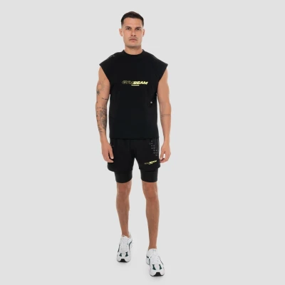 GymBeam Pace Black pánské 2in1 šortky