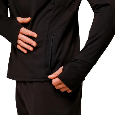 GymBeam Pulse Black pánská běžecká mikina 1/2 zip