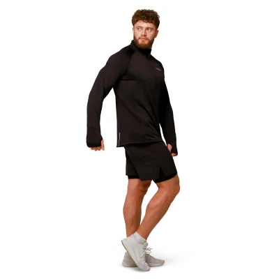 GymBeam Pulse Black pánská běžecká mikina 1/2 zip