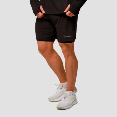 GymBeam Běžecké šortky 2in1 Pulse Black GymBeam Běžecké šortky 2in1 Pulse Black