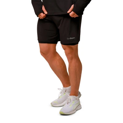 GymBeam Běžecké šortky 2in1 Pulse Black