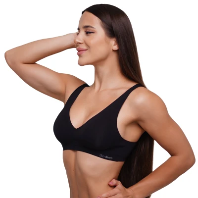 GymBeam Bezešvá podprsenka Black