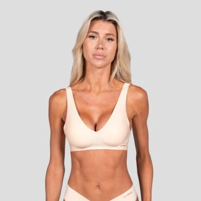 GymBeam Bezešvá podprsenka Comfy Beige
