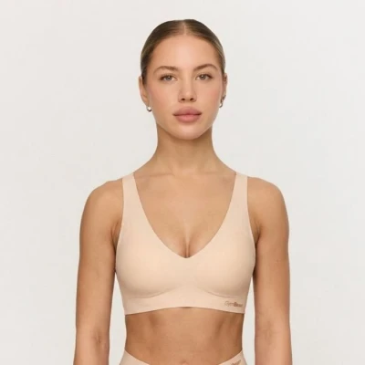GymBeam Bezešvá podprsenka Comfy Beige