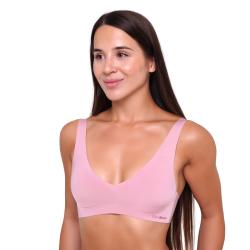 GymBeam Bezešvá podprsenka Dusty Rose