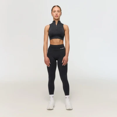 GymBeam Bezešvá sportovní podprsenka Fierce Dark Grey