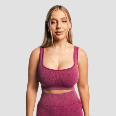 GymBeam Bezešvá sportovní podprsenka Lift Plum