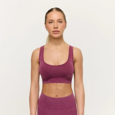 GymBeam Bezešvá sportovní podprsenka Lift Plum