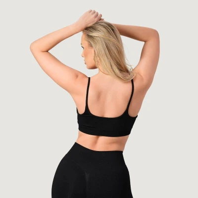 GymBeam Bezešvá sportovní podprsenka NEO Black