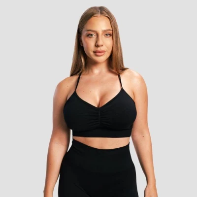GymBeam Bezešvá sportovní podprsenka Sculpt Black