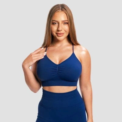 GymBeam Bezešvá sportovní podprsenka Sculpt Navy