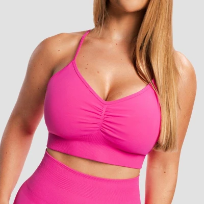 GymBeam Bezešvá sportovní podprsenka Sculpt Rose