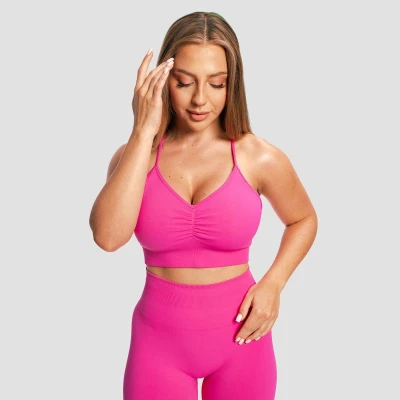 GymBeam Bezešvá sportovní podprsenka Sculpt Rose