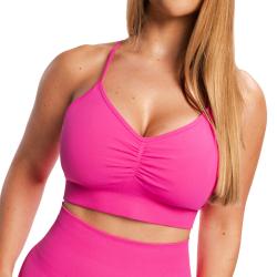 GymBeam Bezešvá sportovní podprsenka Sculpt Rose
