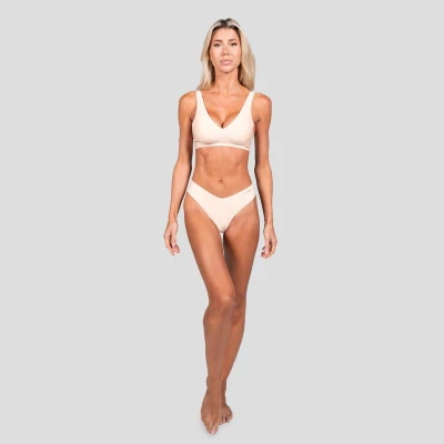 GymBeam Bezešvé kalhotky Comfy 3Pack Beige
