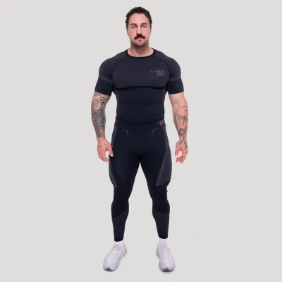 GymBeam Bezešvé legíny OG1 Black/Grey