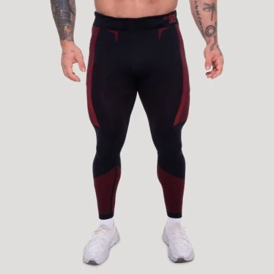 GymBeam Bezešvé legíny OG1 Black/Red