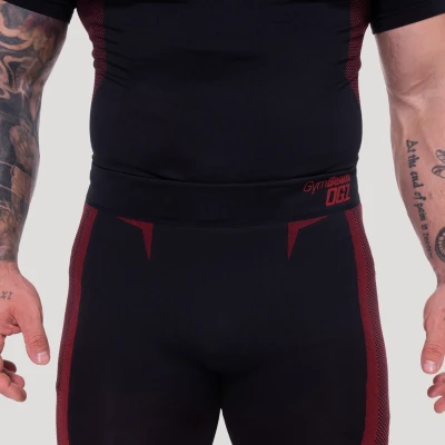 GymBeam Bezešvé legíny OG1 Black/Red