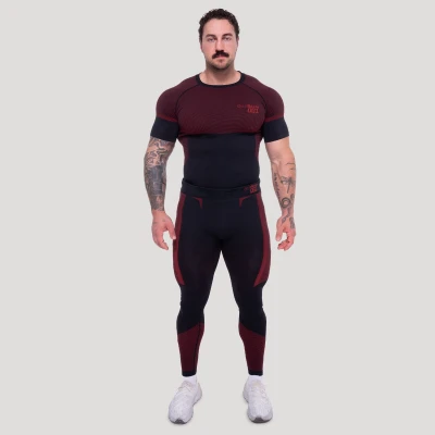GymBeam Bezešvé legíny OG1 Black/Red