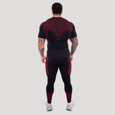 GymBeam Bezešvé legíny OG1 Black/Red