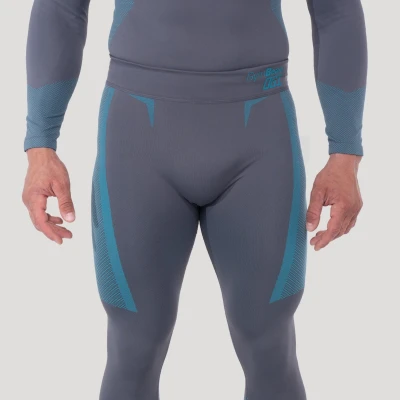 GymBeam Bezešvé legíny OG1 Grey/Blue