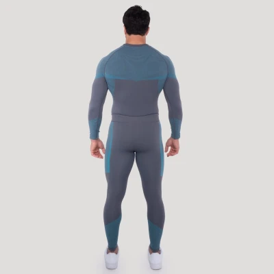 GymBeam Bezešvé legíny OG1 Grey/Blue