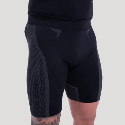 GymBeam Bezešvé šortky OG1 Black/Grey