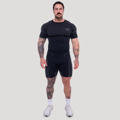 GymBeam Bezešvé šortky OG1 Black/Grey