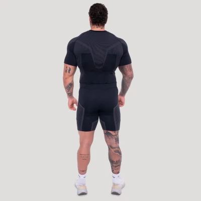 GymBeam Bezešvé šortky OG1 Black/Grey