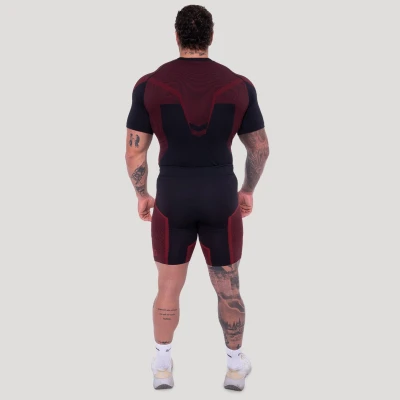 GymBeam Bezešvé šortky OG1 Black/Red