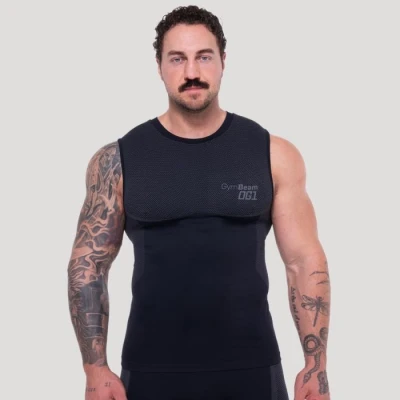 GymBeam Bezešvé tílko OG1 Black/Grey