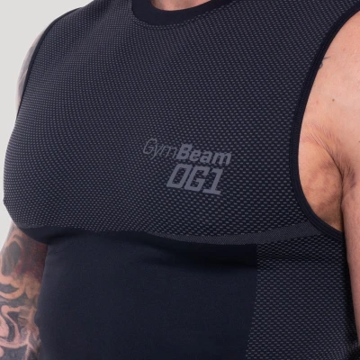 GymBeam Bezešvé tílko OG1 Black/Grey