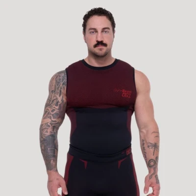 GymBeam Bezešvé tílko OG1 Black/Red