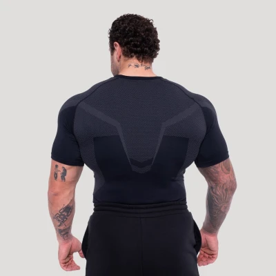 GymBeam Bezešvé tričko OG1 Black/Grey