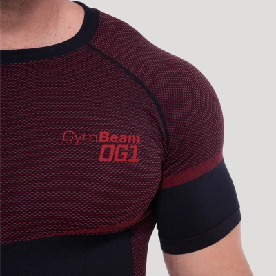 GymBeam Bezešvé tričko OG1 Black/Red