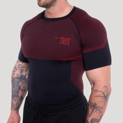 GymBeam Bezešvé tričko OG1 Black/Red