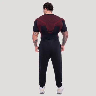 GymBeam Bezešvé tričko OG1 Black/Red