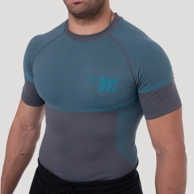 GymBeam Bezešvé tričko OG1 Grey/Blue